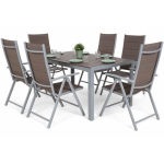 Valgomojo komplektas IBIZA SILVER TAUPE 6+1