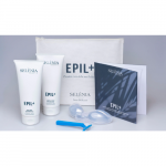 EPIL+ Pochette (Post Epilation Cream and Enzymatic Peeling, protective goggles, razor), Odos priežiūros rinkinys prie&scaron; ir po epiliacijos