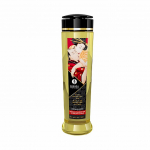 Aliejus masažui Shunga 240ml bra&scaron;kių ir &scaron;ampano kvapo