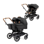 Emmaljunga Double Sento Outdoor Black Universalus vežimėlis dvynukams ar pametinukams