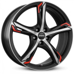 Ratlankis RONAL R18x7 5x114 ET 40 CB 82 (Jet Black Matte Front Polished)
