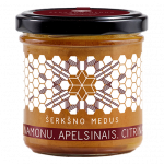 Medus, cinamonas, apelsinas ir citrina &ndash; &Scaron;erk&scaron;no medus, 200 g