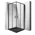 Du&scaron;o kabina REA Punto Black 80x80, 90x90cm, 80x100cm &ndash; Dydis: 90x90x190cm