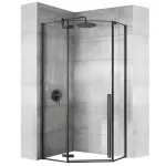 Du&scaron;o kabina Rea Diamond Black &ndash; Dydis: 80x80cm