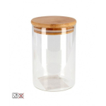 Indas biriems produktams QT Stiklinis su bambukiniu dangteliu 10x16cm