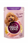 Konservuotas pa&scaron;aras &scaron;unims su kalakutiena ir sūriu DELICKCIOUS 12x85g