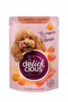 Konservuotas pa&scaron;aras &scaron;unims su la&scaron;i&scaron;a ir morkomis DELICKCIOUS 12x85g
