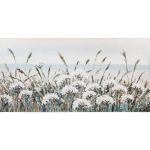 Tapyba aliejiniais dažais 70x140cm, baltos gėlės