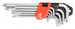 Raktų &scaron;e&scaron;iabriaunių rinkinys 9vnt,TORX CrV Yato | T10-50mm