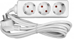 Prailgintuvas 3 lizdų 1,5m Baltas su įžeminimu