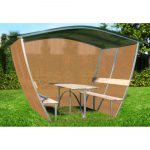 Pavėsinė Nevada 2m Uždengtas stogas, &scaron;onai ir galas 6mm Bronza