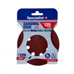 SPECIALIST+ &scaron;lifavimo popierius su skylėmis P220, 125 mm, 5 vnt.