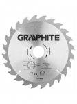 Medžio pjovimo diskas GRAPHITE 190x30mm 24z (su adapteriais)