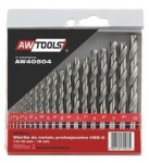 Grąžtai metalui 1-10mm 19vnt, HSS DIN338 &scaron;lifuoti AW-TOOLS
