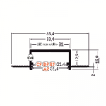 LED juostos profilis ACDE VARIO30-04 Baltas, 3m