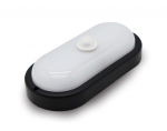 LED &scaron;viestuvas Orro su PIR judesio davikliu, ovalus, juodas, 12W, 840lm, BL198EP02-PIR