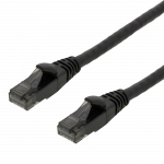 Patch kabelis DELTACO U/UTP High Flex Cat6, 1m, 24AWG, 500MHz, LSZH, juodas / UUTP-1501