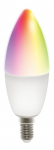 DELTACO SMART HOME LED lamp, E14, WiFI 2.4GHz, 5W, 470lm, dimmable, 2700K-6500K, 220-240V, RGB SH-LE14RGB