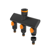 Fiskars Comfort čiaupo jungtis su trimis žarnų pajungimais On/ff (1070578)
