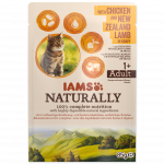 Konservuotas pa&scaron;aras katėms su vi&scaron;tiena ir ėriena padaže IAMS Naturally Adult 85g