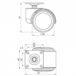 Ratukas gumuotas D50mm H67mm Juodas/Pilkas Be Stabdžio