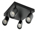Lubinis kryptinis &scaron;viestuvas Line-GU10-4 Black IP20