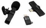Belaidis vlogging mikrofonas DELTACO USB-C/Lightning, 1-pakuotė / VLOG-100
