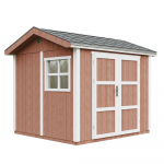 Sodo namelis M913A su dažais Redwood Red su grindimis 6 m2