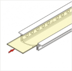 LED juostos profilio dangtelis H Skaidrus 2m