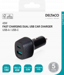 USB automobilinis kroviklis DELTACO, USBC-CAR123