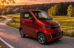 Elektrinis keturratis (mini automobilis) J4 EEC 1 kW Raudonas