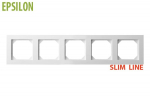 Rėmelis 5 vietų K14-145-05 Epsilon baltos spalvos SlimLine Liregus