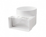 Alkūnė ortakio plastikinė stačiakampė - apvali 110 x 55 mm / &Oslash; 100 mm Vents
