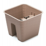 Turėklinis vazonas DRLB280 Ratolla Square, mocca spalvos