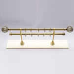 Metalinis sieninis karnizas MODENA-LUNAS 240, &scaron;viesiai sendintos aukso spalvos, dvigubas, 19 mm