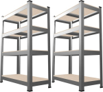 Dviejų stelažų komplektas po 4 lentynas 150x70x30cm 150kg GWI2165
