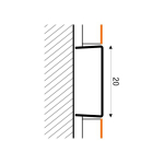 Profilis S-SCG10-61-250 nerūdijančio plienas juodas 8x10mm 2,5m