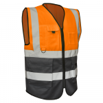 Signalinė liemenė PS005 su ki&scaron;enėmis, oranžinė