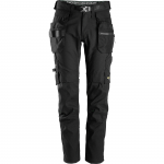 Darbo SNICKERS WORKWEAR FlexiWork 6972 kelnės 3.0, su nuimamomis kabančiomis ki&scaron;enėmis, juodos