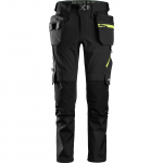 Tamprios SNICKERS WORKWEAR FlexiWork Softshell 6940 kelnės su kabančiomis ki&scaron;enėmis, juodos