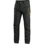 Kelnės AKRON Softshell, juodos, su geltonais akcentais