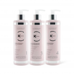 KORBAN K-Protein rinkinys plaukų atstatymui ir drėkinimui 3 x 480 ml - Clarifying Shampoo (Nr. 1), Extreme Reconstructor (Nr. 3), Intense Hydrator (Nr. 4)