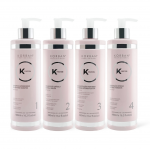 KORBAN K-Protein rinkinys plaukų atstatymui ir drėkinimui 4 x 480 ml - Clarifying Shampoo (Nr. 1), Cuticle Sealer (Nr. 2), Extreme Reconstructor (Nr. 3), Intense Hydrator (Nr. 4)