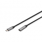 Digitus DB-300230-010-S, USB-C/M to USB-C/F Extension Cable 1m, Black