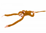 LEAN Toys Mascot Plush Monkey with Baby, Light Brown 70 cm