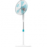 CECOTEC EnergySilence 500 | Pedestal Fan | Stand Fan | 40 W | 40 cm Diameter | 3 Speeds | Oscillation | White/Blue