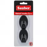 SAUBER Hooks, 2 pcs, oval, black iron