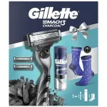 Gillette Mach3 Charcoal Set with Socks - Gift Set