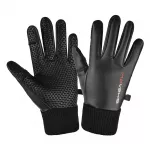 Hurtel Men's insulated, anti-slip telephone gloves - black