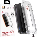 TEL PROTECT Dust-Free Easy Fit Privacy Full Glue 6D Tempered Glass for iPhone 15 black - 2 pieces